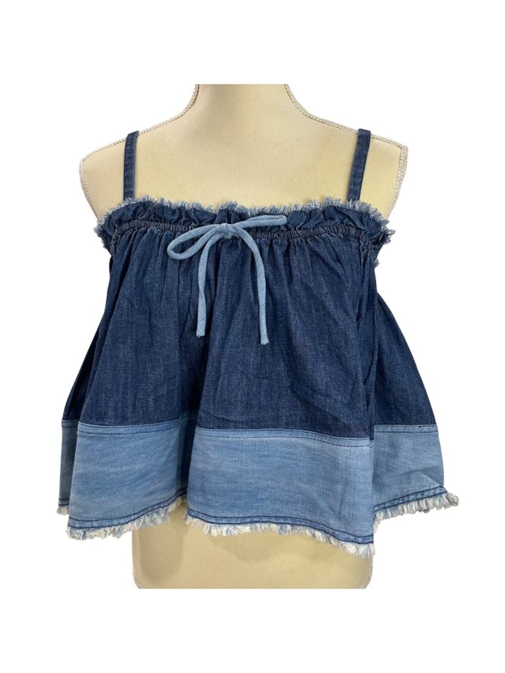 Anthropologie Pilcro Colorblock Swing Tank Women's Size Small Raw Hem Cotton